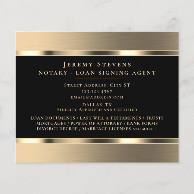 Edelmetallplattierter Flyer (Rückseite)