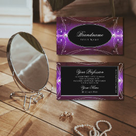 Edelschwarz Lila Verzierte Sparkle Juwelen Ornamen Visitenkarte