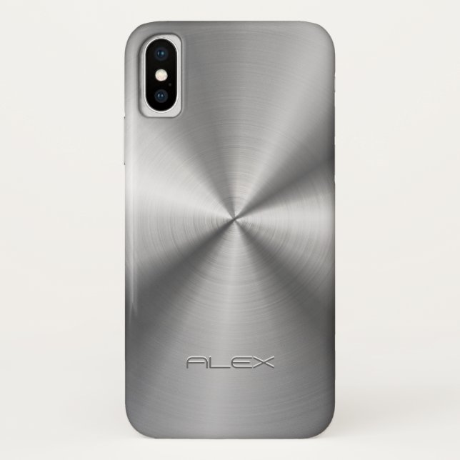 Edelstahl-Imitate aus schmalem Metall Case-Mate iPhone Hülle (Rückseite)