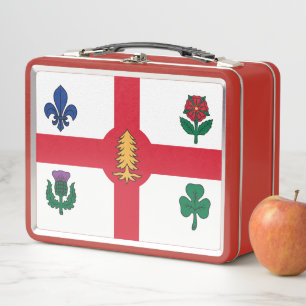 Edelstahl-Lunchbox mit Flagge von Montreal Metall Brotdose