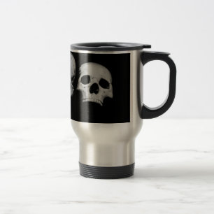 Edelstahl-Reise-/Pendler-Tasse 450ml mit Totenkopf Reisebecher
