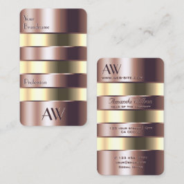 Edelstahl Rose Gold und hellgelbe Dose mit Initial Visitenkarte