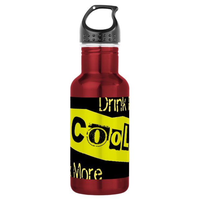 Edelstahl Trinken mehr Text Edelstahlflasche (Vorderseite)