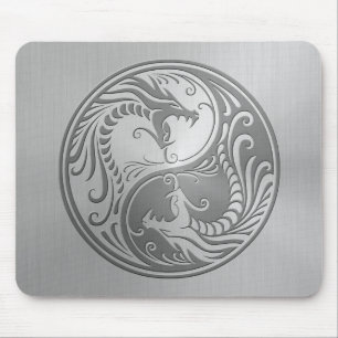 Edelstahl Yin Yang Drachen Mousepad