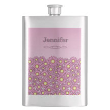Edelstahlflasche mit rosa Blumen Classic