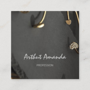 Edelstahlgehäuse für Juwelen Luxus Golden Ring Quadratische Visitenkarte