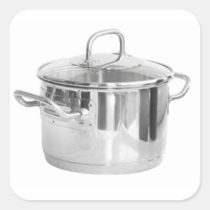 Edelstahlsaucepan Quadratischer Aufkleber