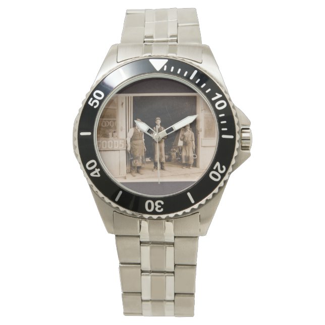 Edelstahluhr und Vintages SchmiedeFoto Armbanduhr (Vorderseite)