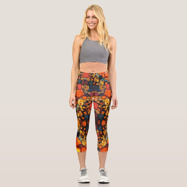 Edelstein-Collage1 Capri Leggings (Vorderseite)