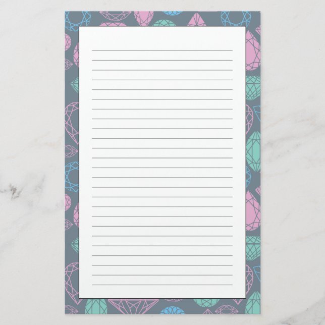 Edelstein-Ikonen-Muster Briefpapier (Vorderseite)