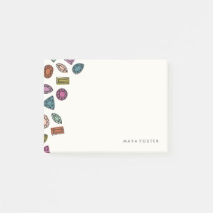 Edelstein-(klein) - Holzkohle Post-it Klebezettel