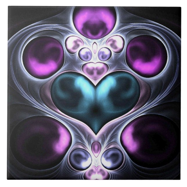 Edelstein-Stein-Herz Fliese (Vorderseite)