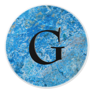 Edelstein-Stein-Muster, blauer Granit u. schwarzer Keramikknauf