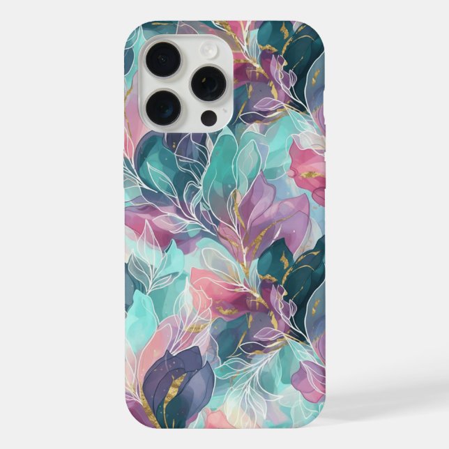 Edelstein-Ton-Blumen iPhone Hülle (Rückseite)