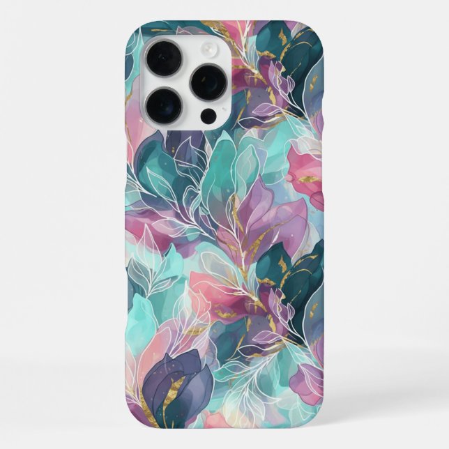 Edelstein-Ton-Blumen iPhone Hülle (Rückseite)
