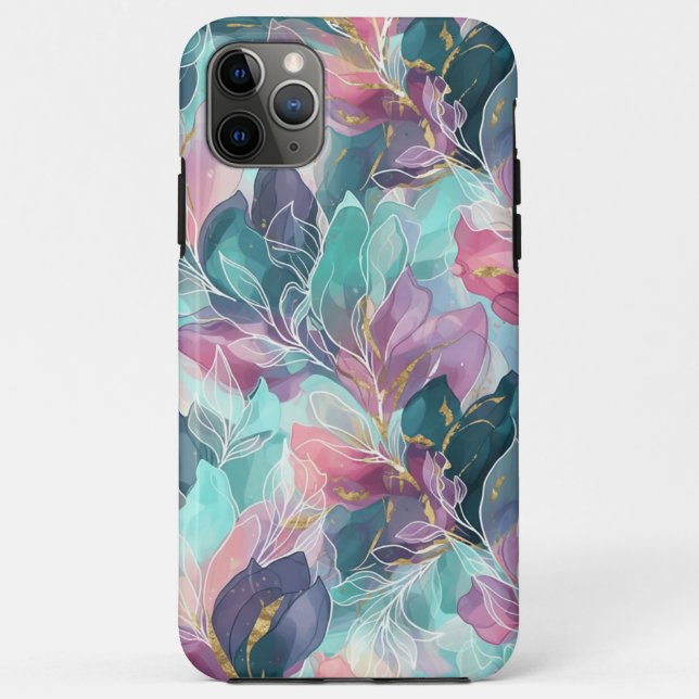 Edelstein-Ton-Blumenmuster Case-Mate iPhone Hülle (Rückseite)