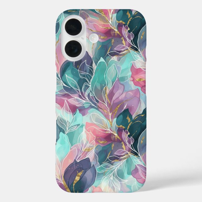 Edelstein-Ton-Blumenmuster Case-Mate iPhone Hülle (Rückseite)