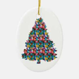EDELSTEIN verzierter Weihnachtsbaum: Frohe Keramikornament