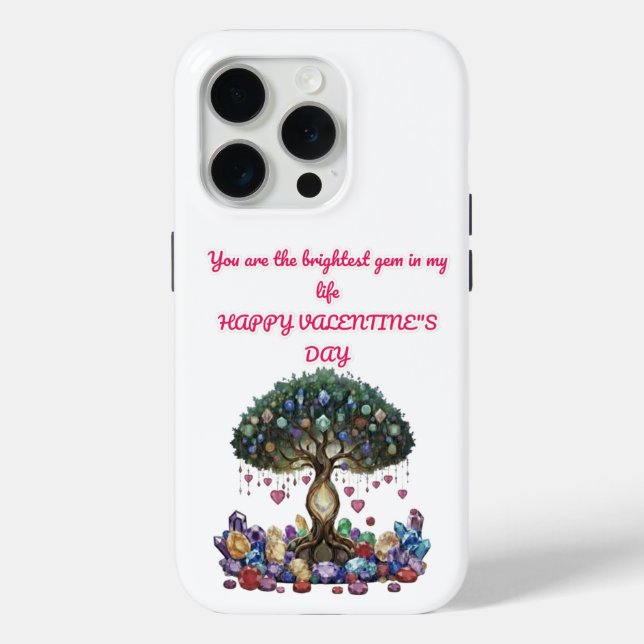 Edelsteinbaum Frohes Valentinstag Case-Mate iPhone Hülle (Rückseite)
