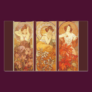 Edelsteine - Alphonse Mucha Rechteckiger Aufkleber