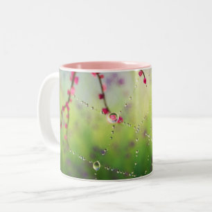 Edelsteine einer Frühlingsmorgendlichen Tasse