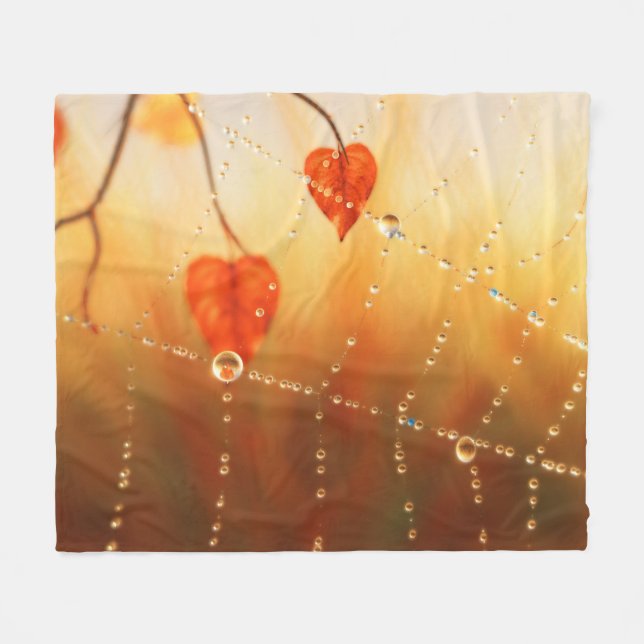 Edelsteine eines Herbstvormittags Fleeceflocken Fleecedecke (Vorderseite (Horizontal))