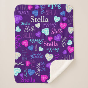 Edelsteine Herz individuelle Name farbenfroh Stell Sherpadecke