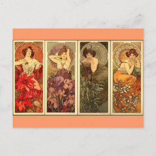 Edelsteine - Jugendstil Postkarte