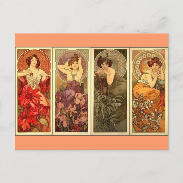 Edelsteine - Jugendstil Postkarte (Vorderseite)