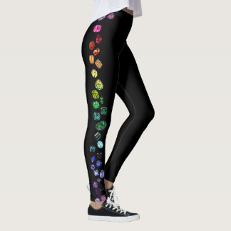Edelsteine, Mehrfarben-, schwarze glänzende Leggings