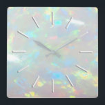 Edelsteinopal-Foto Quadratische Wanduhr<br><div class="desc">Opal-Foto-Wanduhr</div>