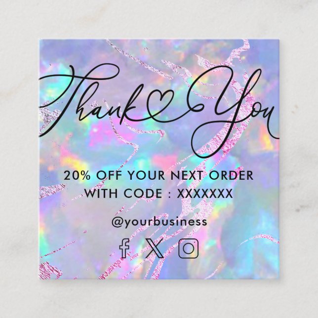 Edelsteinopal Quadratische Visitenkarte (Vorderseite)