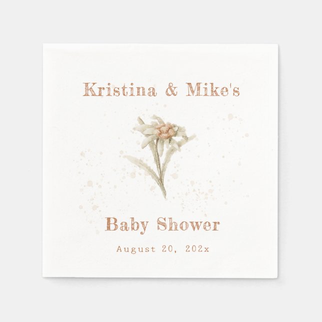 Edelweiss-AlpenWildblume Serviette (Vorderseite)