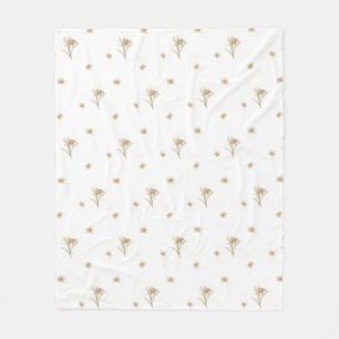 Edelweiss Alpine Aquarellfarben-Wildblume Fleecedecke