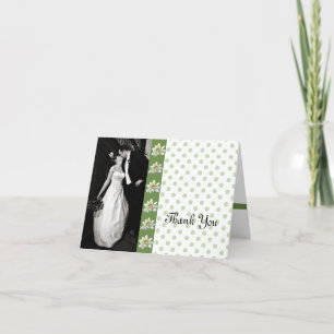 Edelweiss and Polka Dots Photo Wedding Thank You Dankeskarte