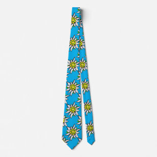 Edelweiss auf hellblauen Mustern Krawatte