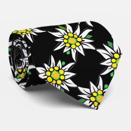 Edelweiß auf schwarz, für Bayerische Fans Krawatte