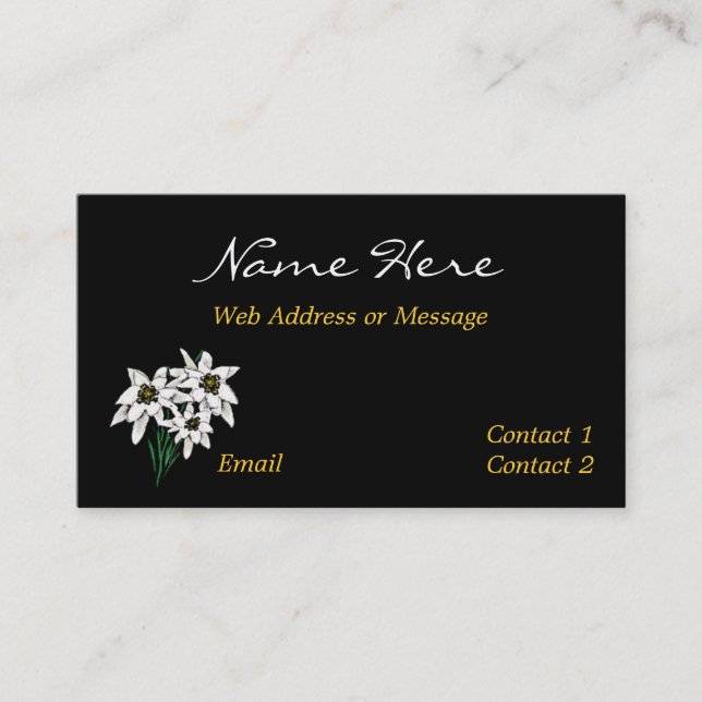Edelweiss Blume Business/Calling Cards Telefonnummerkarte (Vorderseite)