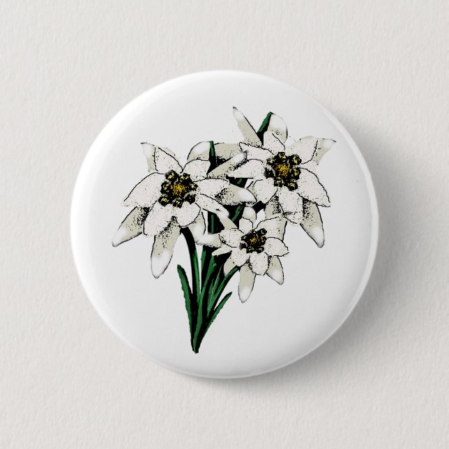 Edelweiss-Blume Button (Vorderseite)