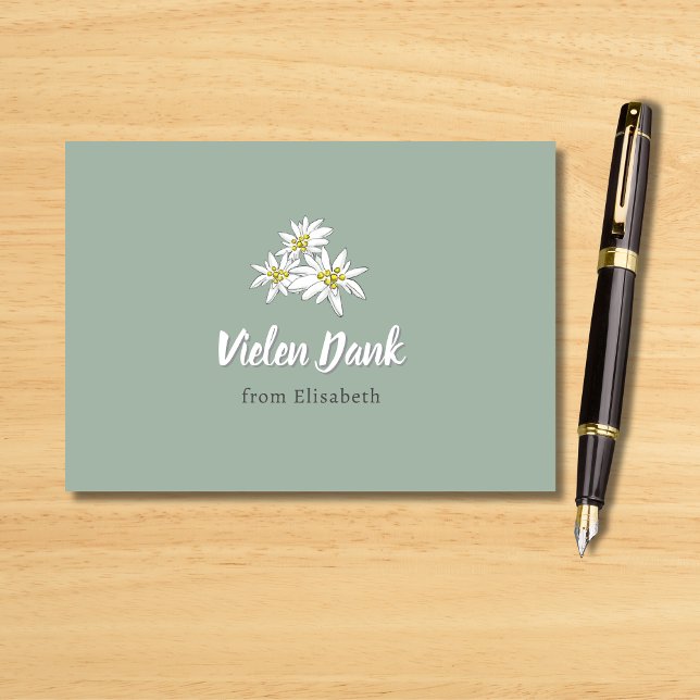 Edelweiss-Blume HandGezeichnet Brautparty Dankeskarte (Von Creator hochgeladen)