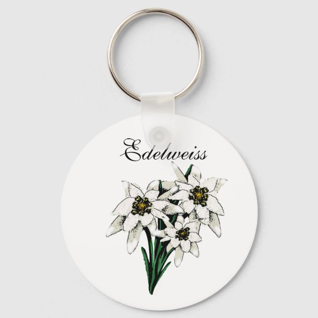 Edelweiss-Blume Schlüsselanhänger (Vorderseite)