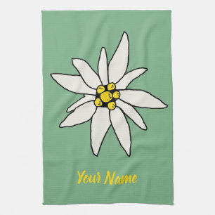 Edelweiss Chalet Blume Retro Huts Vintag Alm Geschirrtuch