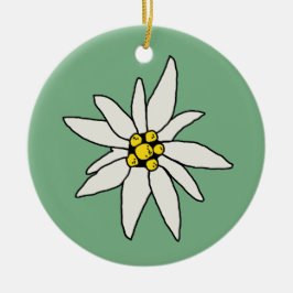 Edelweiss Chalet Blume Retro Huts Vintag Alm Keramik Ornament