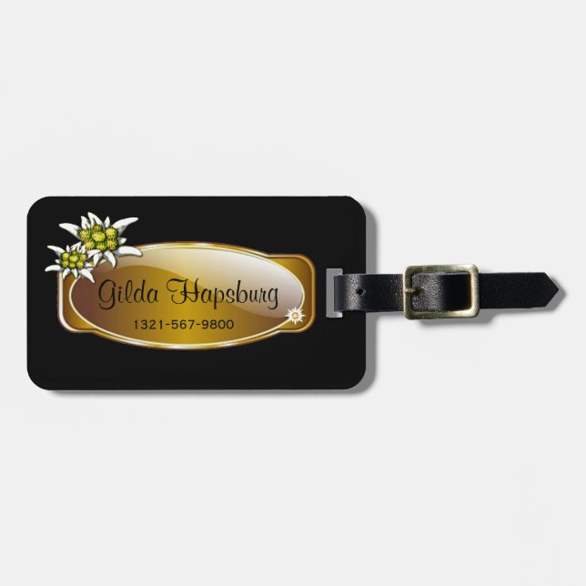 Edelweiss Custom Luggage Tag Gepäckanhänger (Vorderseite horizontal)