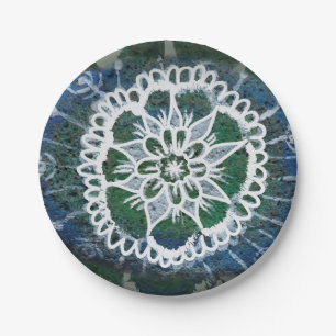 Edelweiss Custom Paper Tellers Blue Mandala Pappteller