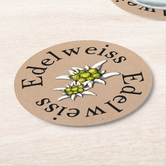 Edelweiss Floral Paper Untersetzer (Angewinkelt)