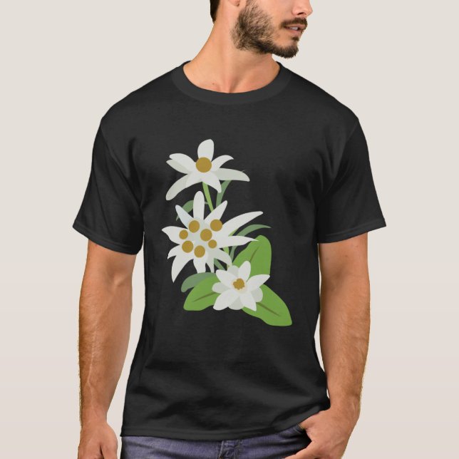 Edelweiss Flower Mountain Flowers Switzerland Aust T-Shirt (Vorderseite)