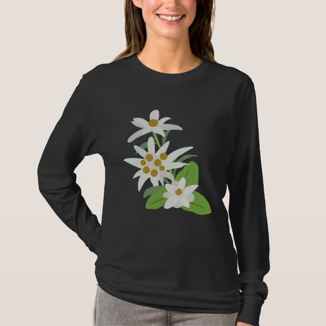 Edelweiss Flower Mountain Flowers Switzerland Aust T-Shirt (Vorderseite)