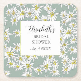 Edelweiss HandIllustrierte Personalisierte Wasserf Rechteckiger Pappuntersetzer