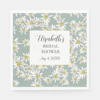 Edelweiss HandIllustrierte Personalisierte Wasserf Serviette